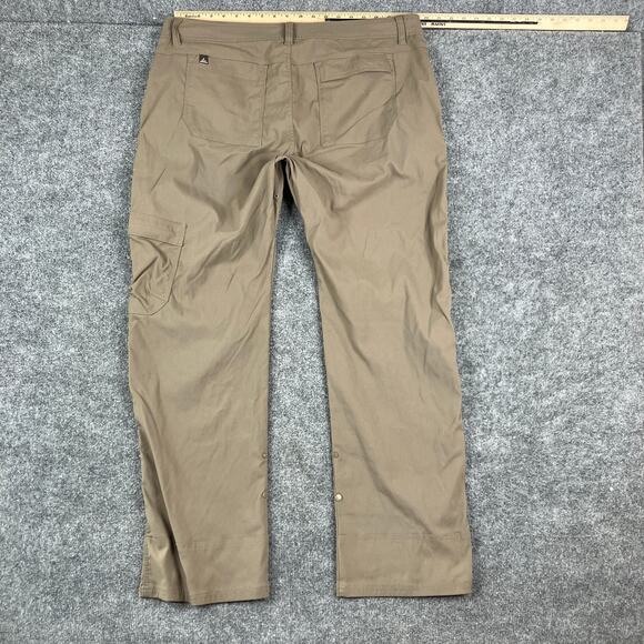 Prana Cargo Pants Mens 40x32 Tan Outdoor Hiking Belted Waist Utility Stretch - Picture 8 of 10